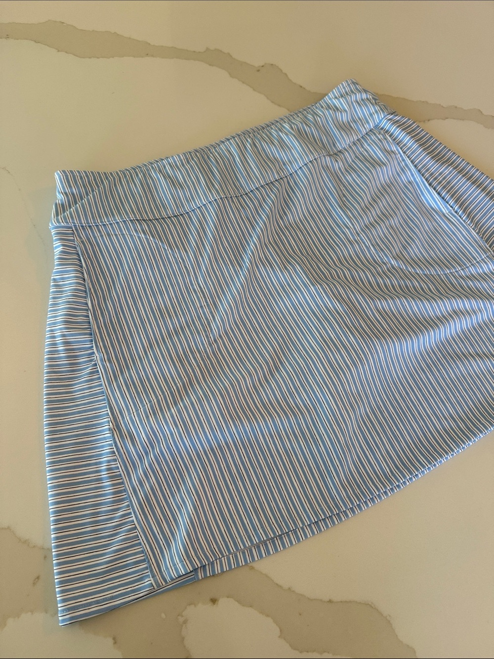 Fairway & Greene Blue and White Striped Athletic Skort